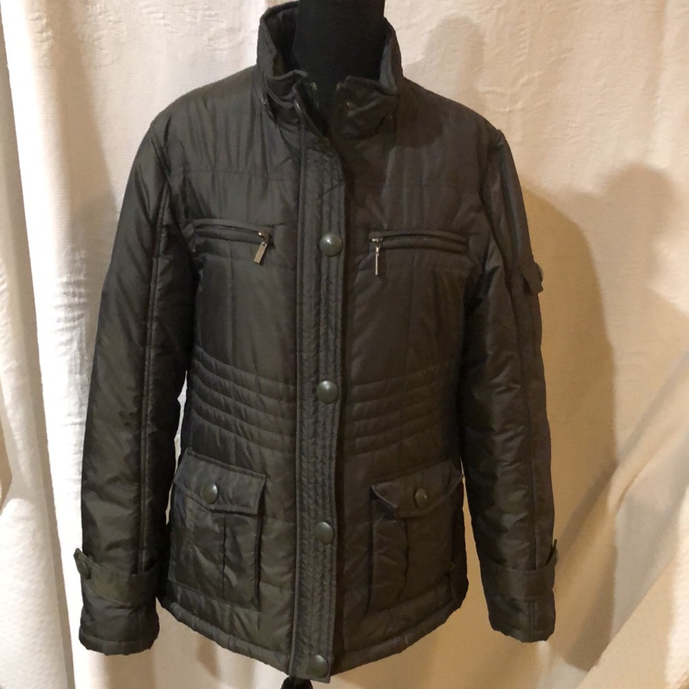 Giacca olive green jacket, size large, like new but‎ missing hood